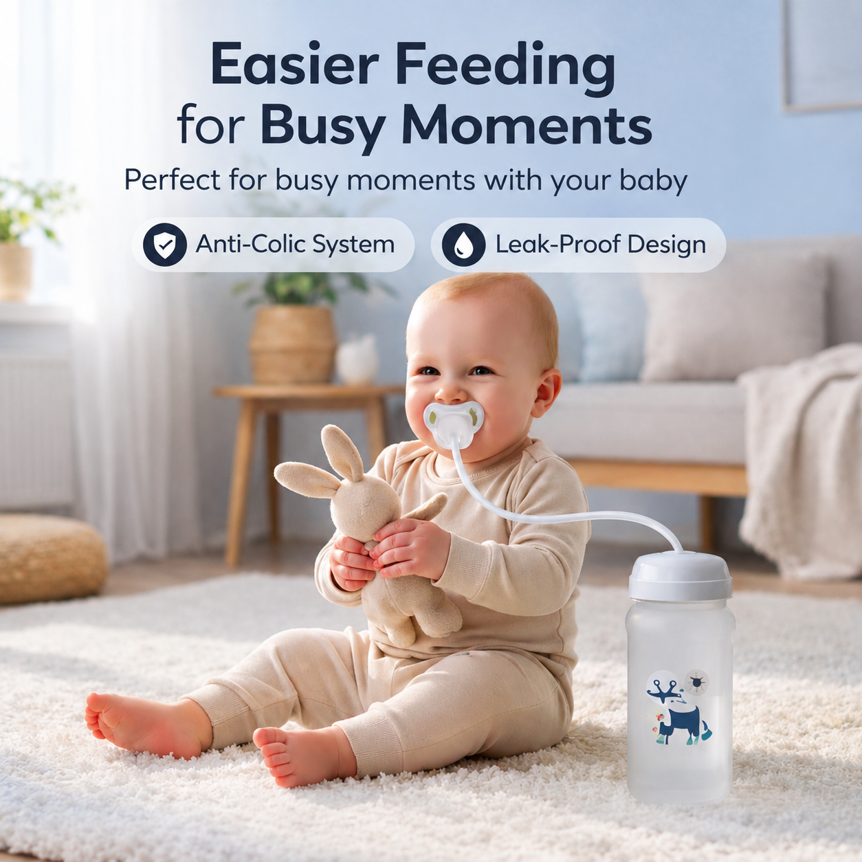 Bubs&Cubs™- Weighted Straw Baby Bottle